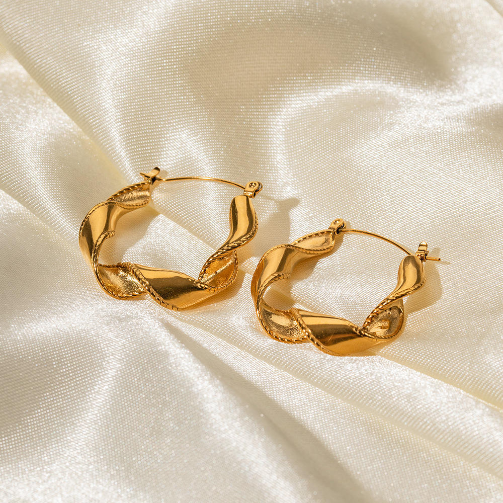 Créoles ondulées en Acier Inoxydable