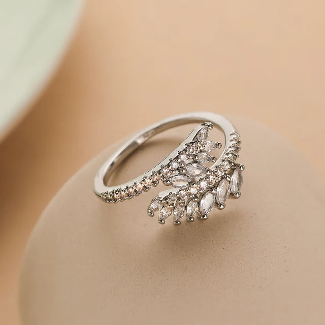 Bague ouverte géométrique Épi de Blé