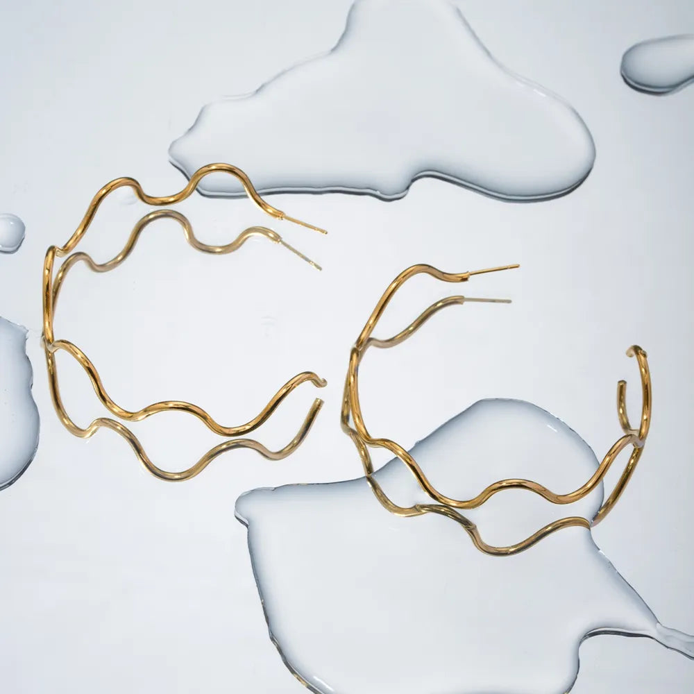 Créoles en Acier Inoxydable plaqué Or 18K