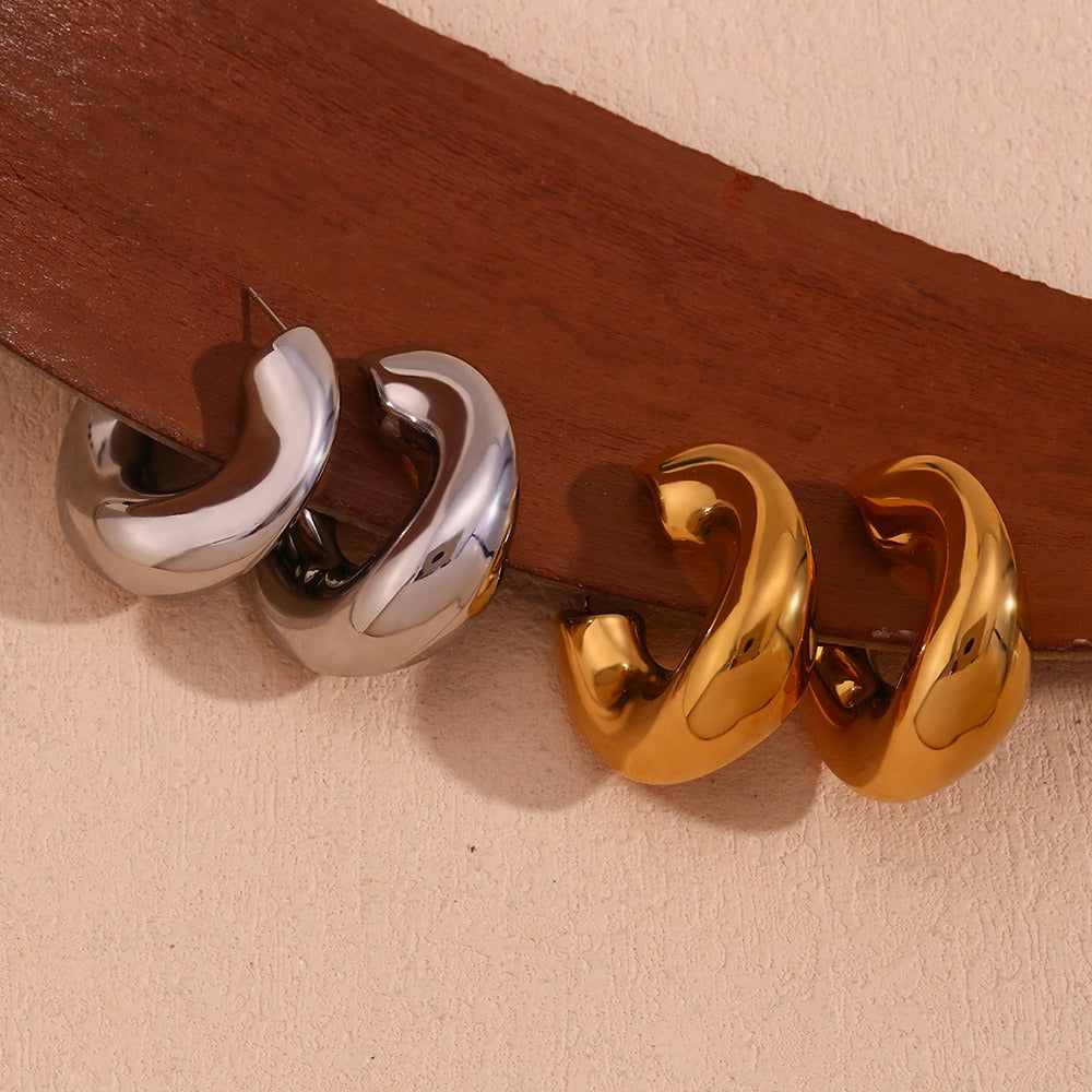 Créoles irrégulières en Acier inoxydable