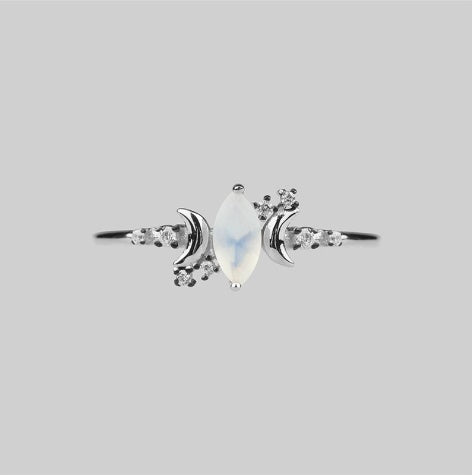 Bague vintage géométrique avec Pierre de Lune