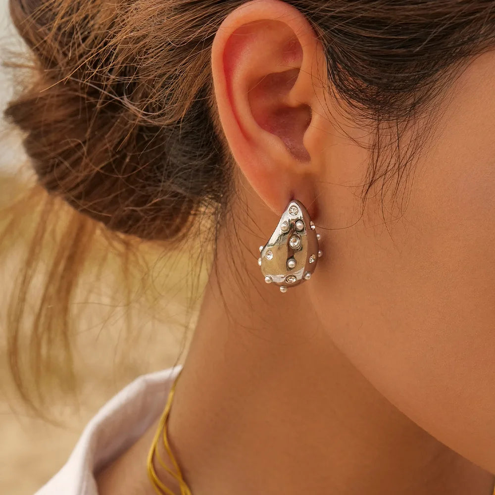 Boucles d’oreilles goutte d’eau en Acier Inoxydable