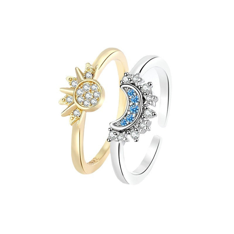 Bague ajustable Soleil & Lune Design simple et symbolique
