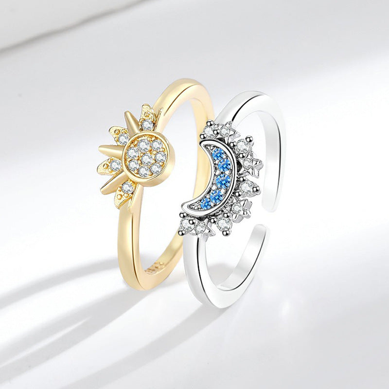Bague ajustable Soleil & Lune Design simple et symbolique