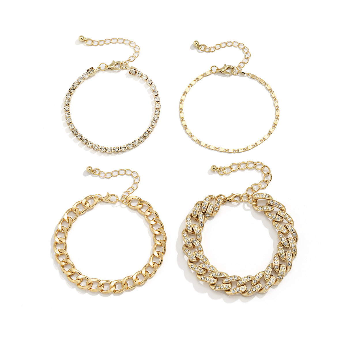 Bracelet chaîne serpent rétro – Style audacieux avec strass