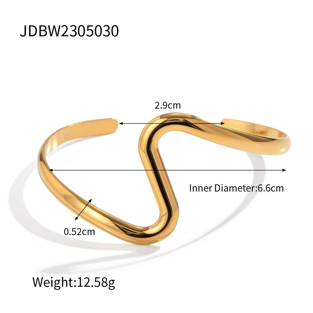 Bracelet en Acier Titane Design courbé en S