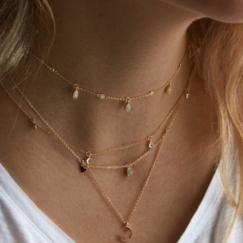 Lot de colliers multicouches Dorés