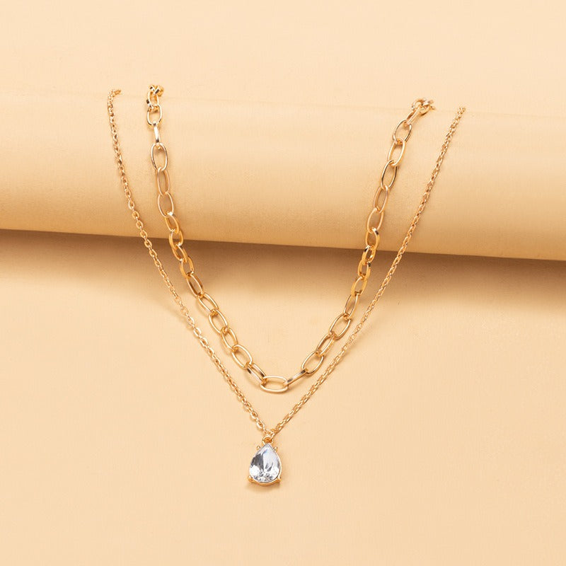 Collier avec Pendentif goutte en Zircon