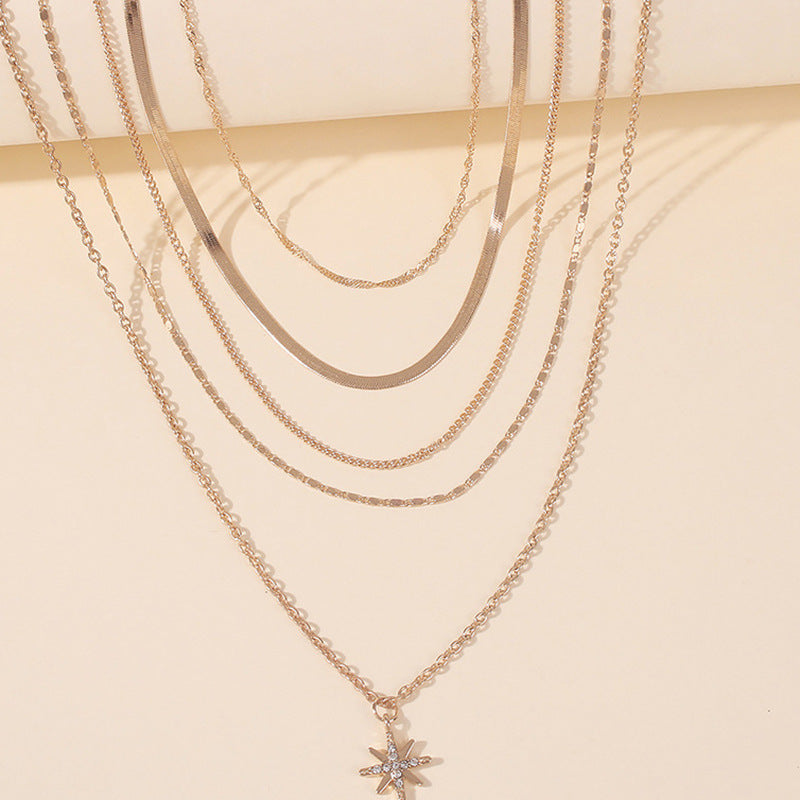 Lot de colliers multicouches Dorés