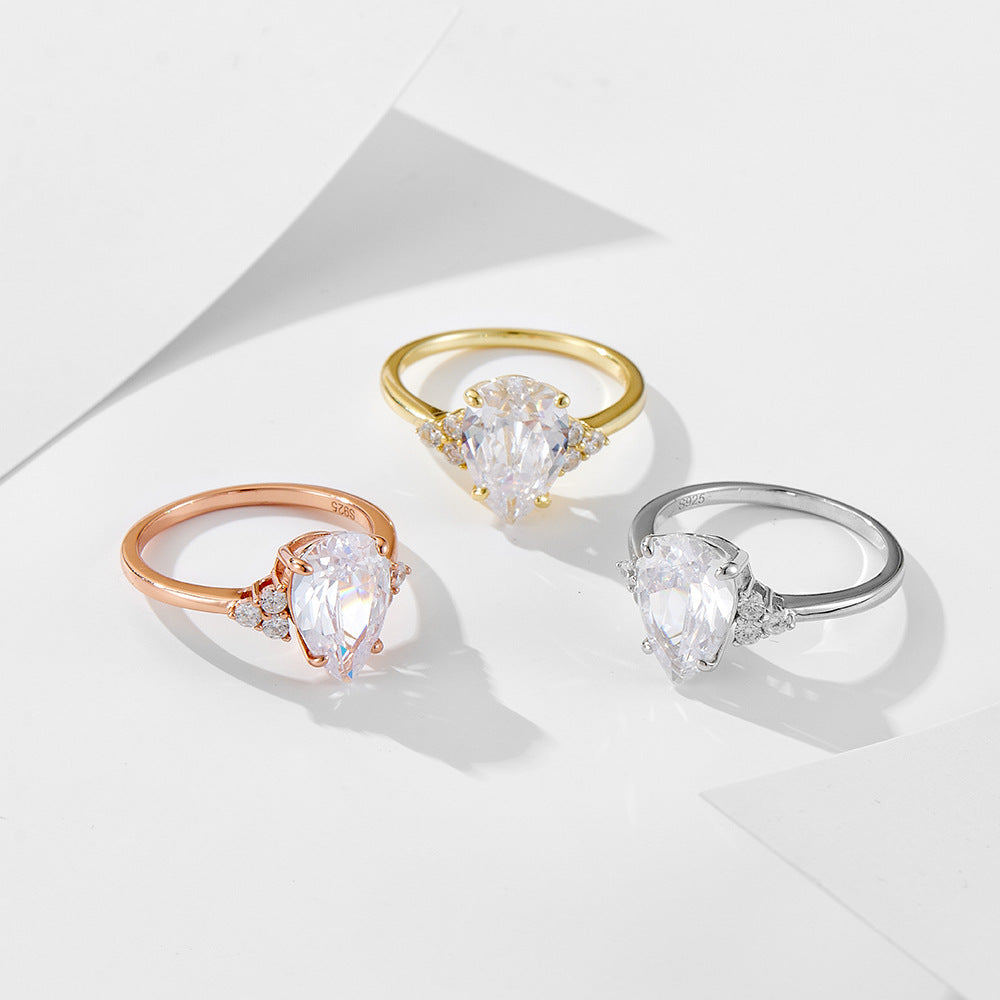 Bague en Argent S925 sertie de Moissanite