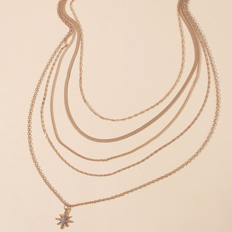 Lot de colliers multicouches Dorés