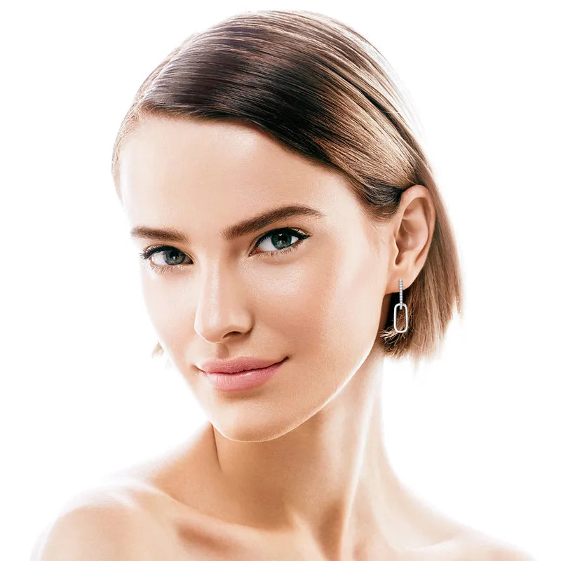 Boucles d’oreilles en Argent Sterling 925 avec Moissanite