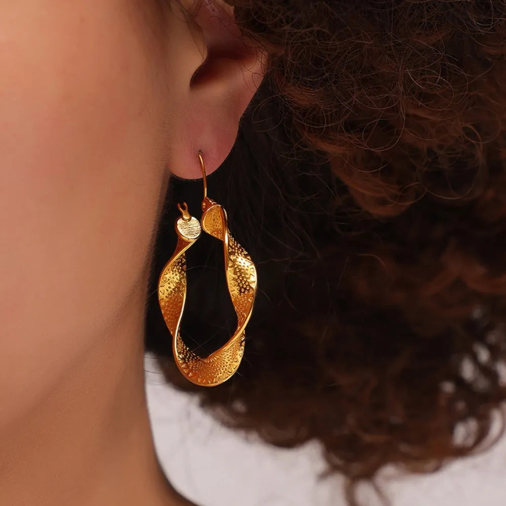 Boucles d’oreilles torsadées en Acier Titane