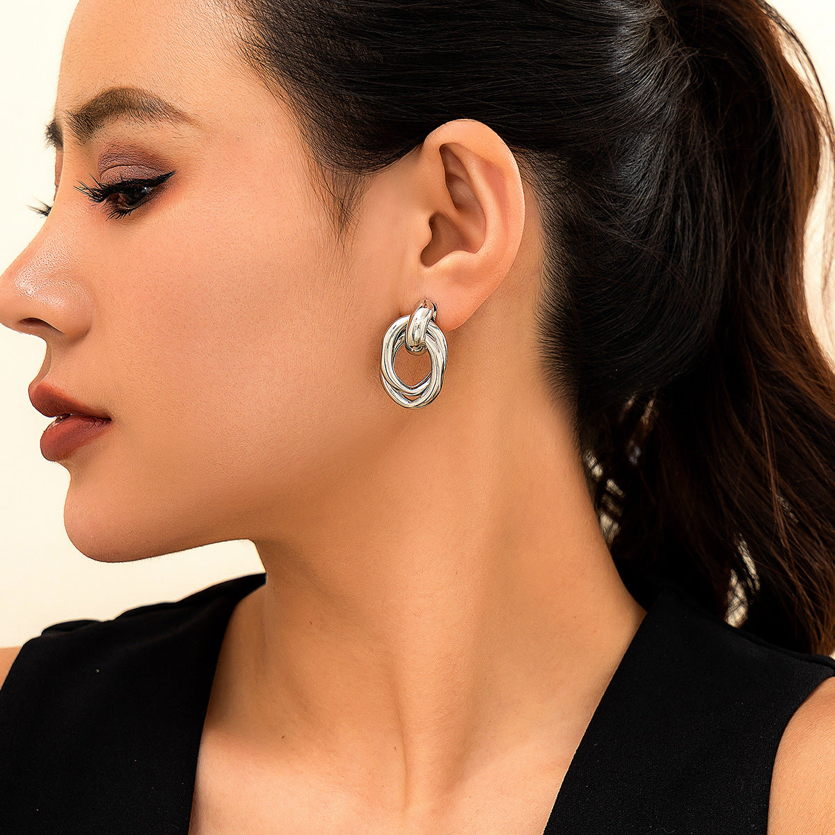 Boucles d’oreilles à double Anneau