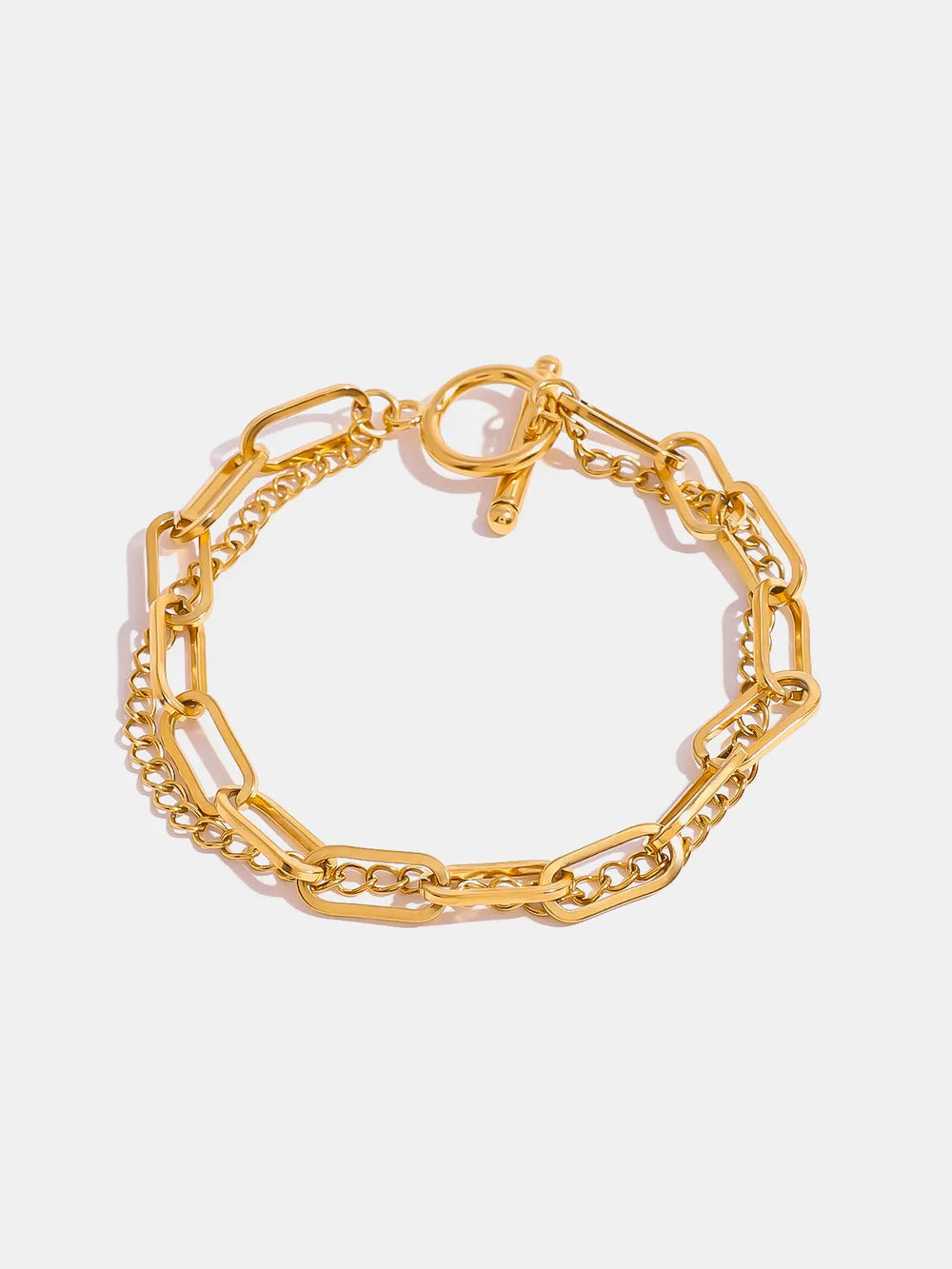 Bracelet Chaîne en Acier Inoxydable Plaqué Or 18K