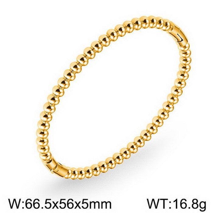 Bracelet design Bambou en Acier Inoxydable  Plaqué or 18K ou argenté